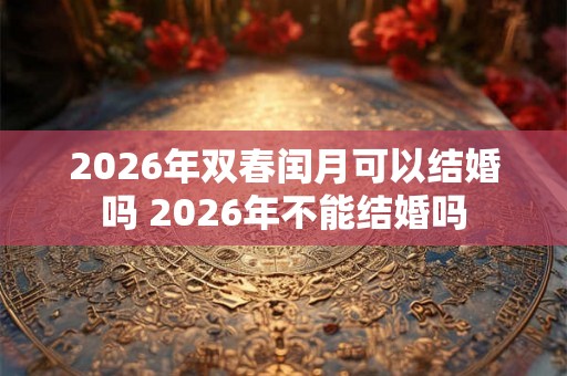 2026年双春闰月可以结婚吗 2026年不能结婚吗