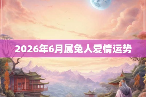 2026年6月属兔人爱情运势