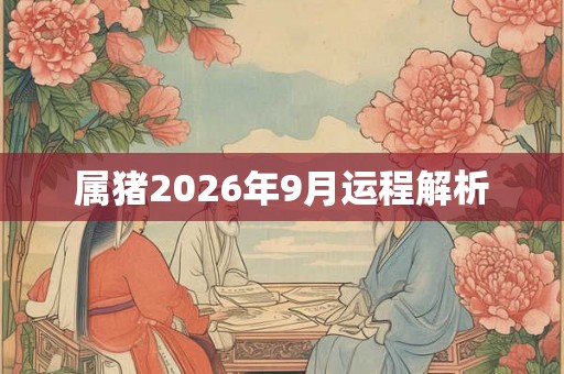 属猪2026年9月运程解析