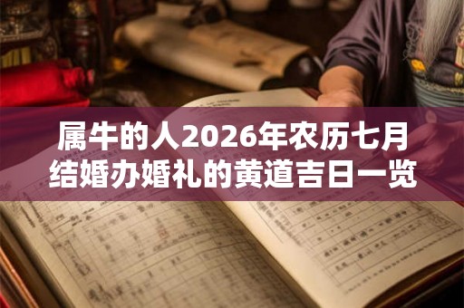 属牛的人2026年农历七月结婚办婚礼的黄道吉日一览！