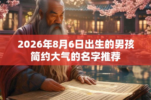 2026年8月6日出生的男孩简约大气的名字推荐