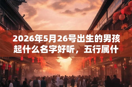 2026年5月26号出生的男孩起什么名字好听，五行属什么