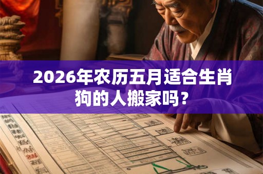 2026年农历五月适合生肖狗的人搬家吗？