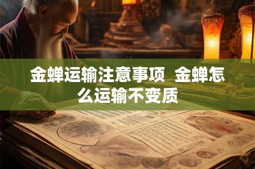 金蝉运输注意事项  金蝉怎么运输不变质