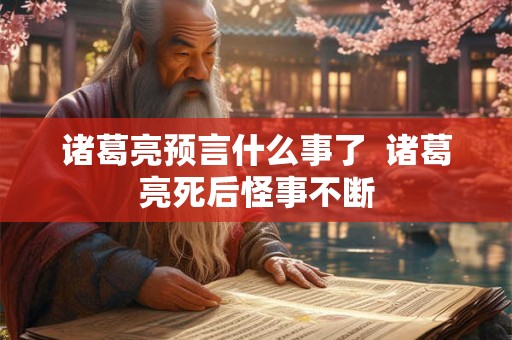 诸葛亮预言什么事了  诸葛亮死后怪事不断