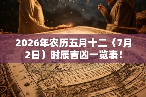 2026年农历五月十二（7月2日）时辰吉凶一览表！