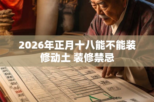 2026年正月十八能不能装修动土 装修禁忌