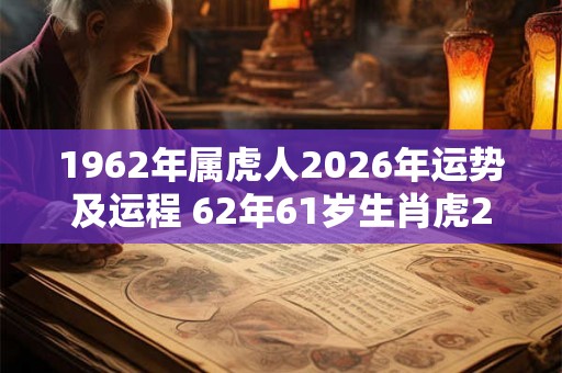 1962年属虎人2026年运势及运程 62年61岁生肖虎2026年每月运势