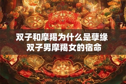 双子和摩羯为什么是孽缘  双子男摩羯女的宿命
