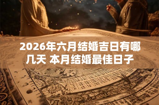 2026年六月结婚吉日有哪几天 本月结婚最佳日子