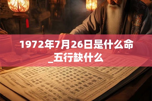 1972年7月26日是什么命_五行缺什么