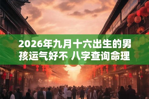 2026年九月十六出生的男孩运气好不 八字查询命理