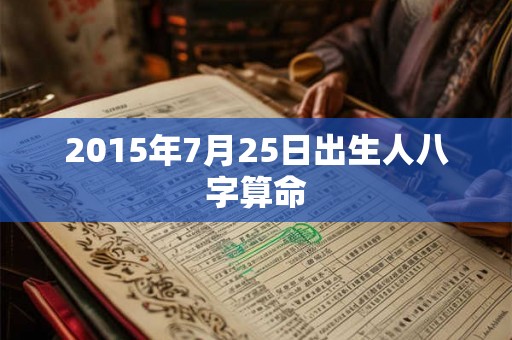 2015年7月25日出生人八字算命