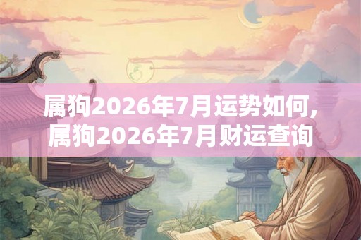 属狗2026年7月运势如何,属狗2026年7月财运查询