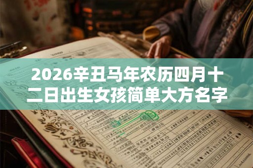 2026辛丑马年农历四月十二日出生女孩简单大方名字