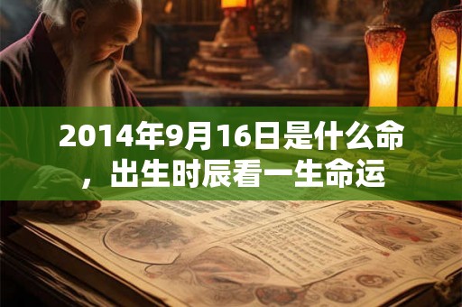 2014年9月16日是什么命，出生时辰看一生命运