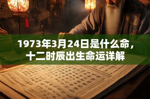 1973年3月24日是什么命，十二时辰出生命运详解