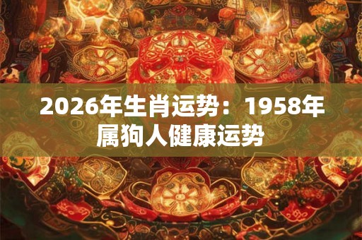 2026年生肖运势：1958年属狗人健康运势