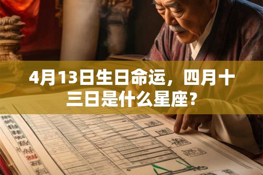 4月13日生日命运，四月十三日是什么星座？