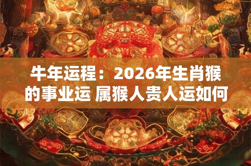 牛年运程：2026年生肖猴的事业运 属猴人贵人运如何