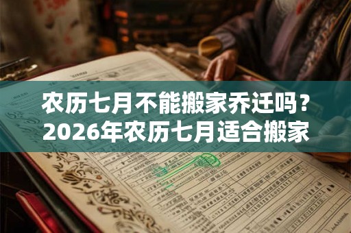 农历七月不能搬家乔迁吗？2026年农历七月适合搬家的日子