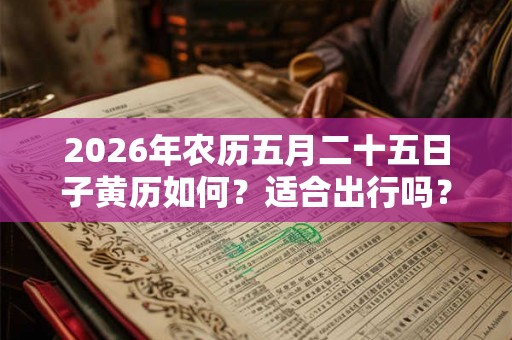 2026年农历五月二十五日子黄历如何？适合出行吗？