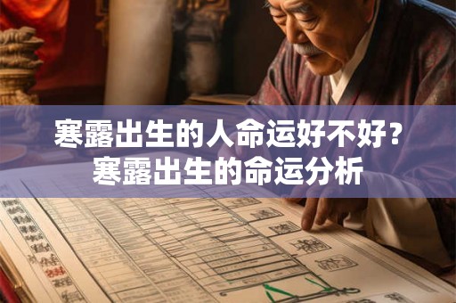 寒露出生的人命运好不好？寒露出生的命运分析