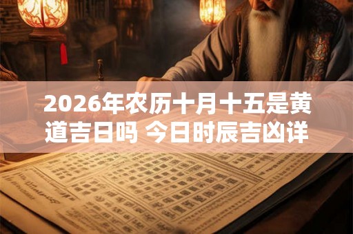 2026年农历十月十五是黄道吉日吗 今日时辰吉凶详细查询