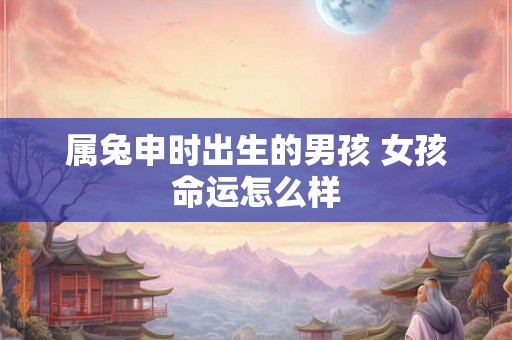 属兔申时出生的男孩 女孩命运怎么样 属兔申时出生的男孩 女孩命运怎么样