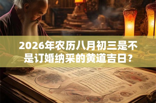 2026年农历八月初三是不是订婚纳采的黄道吉日？