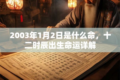 2003年1月2日是什么命，十二时辰出生命运详解
