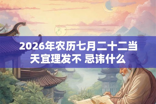 2026年农历七月二十二当天宜理发不 忌讳什么