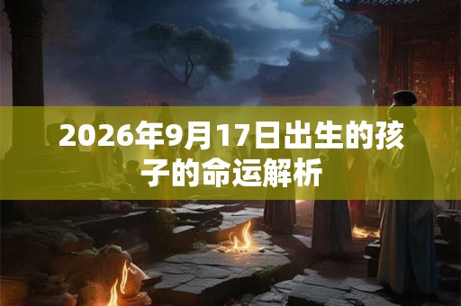 2026年9月17日出生的孩子的命运解析