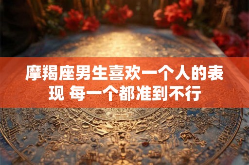 摩羯座男生喜欢一个人的表现 每一个都准到不行