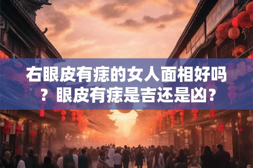 右眼皮有痣的女人面相好吗？眼皮有痣是吉还是凶？