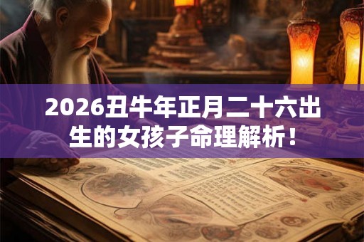 2026丑牛年正月二十六出生的女孩子命理解析！