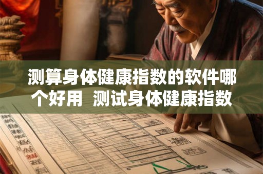 测算身体健康指数的软件哪个好用  测试身体健康指数软件