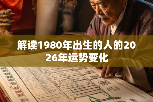 解读1980年出生的人的2026年运势变化