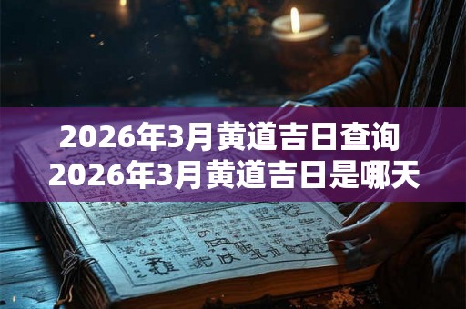 2026年3月黄道吉日查询 2026年3月黄道吉日是哪天