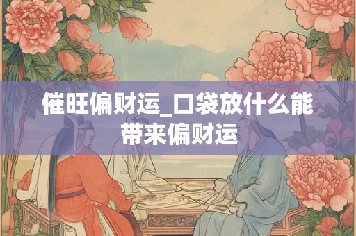 催旺偏财运_口袋放什么能带来偏财运