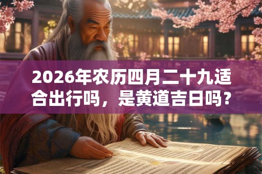 2026年农历四月二十九适合出行吗，是黄道吉日吗？