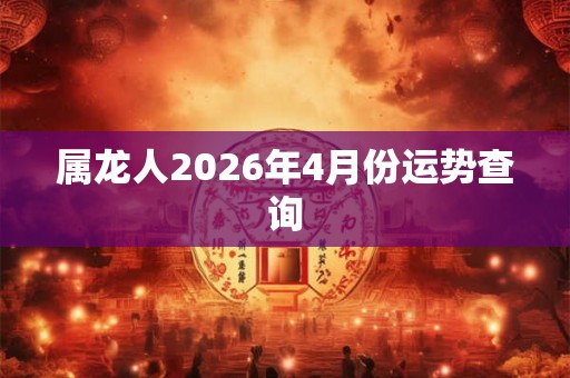 属龙人2026年4月份运势查询
