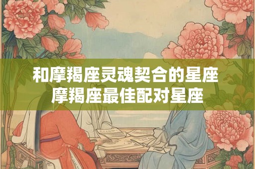和摩羯座灵魂契合的星座 摩羯座最佳配对星座