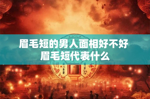 眉毛短的男人面相好不好 眉毛短代表什么