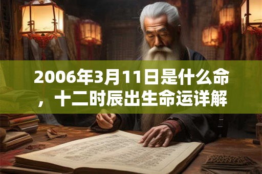 2006年3月11日是什么命，十二时辰出生命运详解