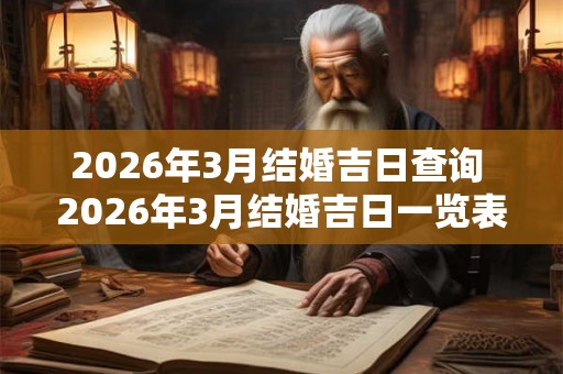 2026年3月结婚吉日查询 2026年3月结婚吉日一览表