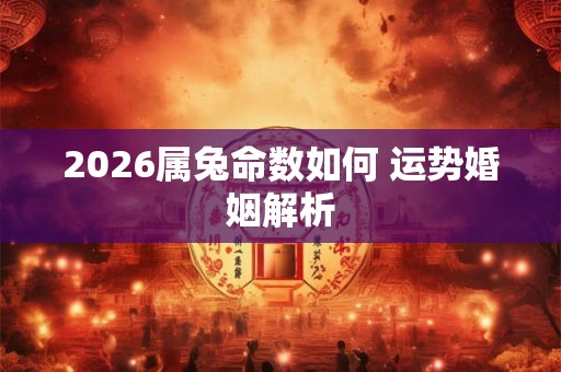 2026属兔命数如何 运势婚姻解析