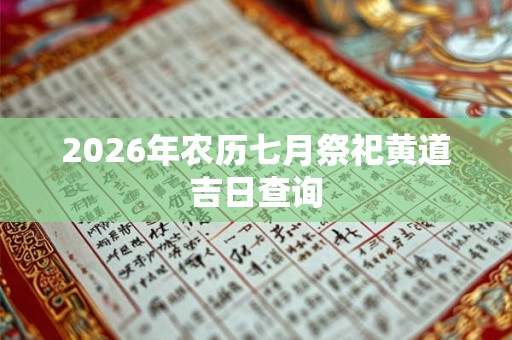2026年农历七月祭祀黄道吉日查询 2026年农历七月祭祀黄道吉日查询