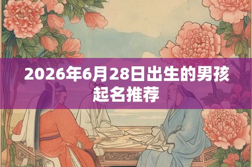2026年6月28日出生的男孩起名推荐
