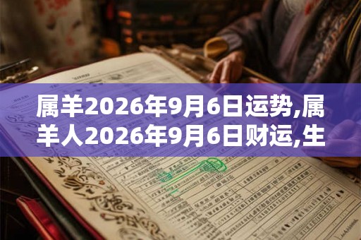属羊2026年9月6日运势,属羊人2026年9月6日财运,生肖羊2026年9月6日运势